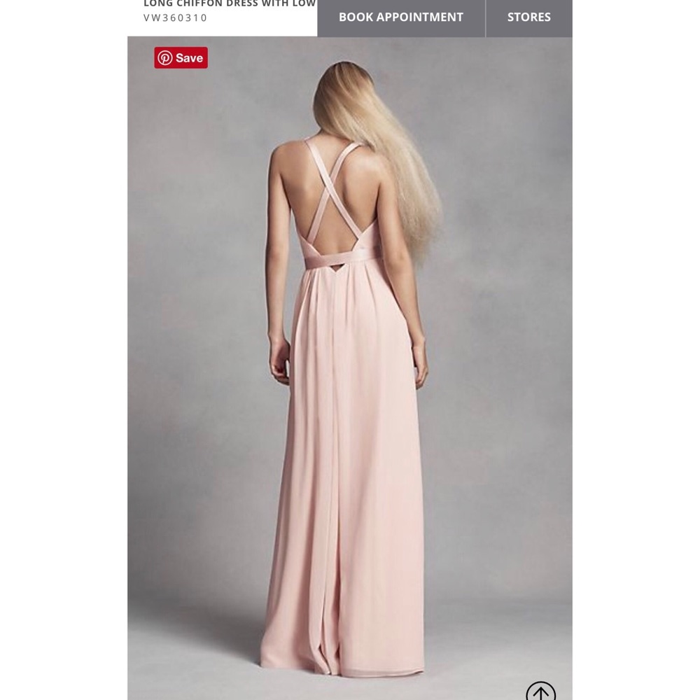 Vera Wang blush bridesmaid dress